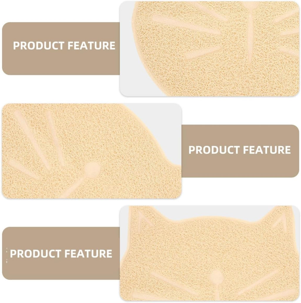 PVC Pad for Cats Cat Face Shaped Litter Mat, Non-Slip