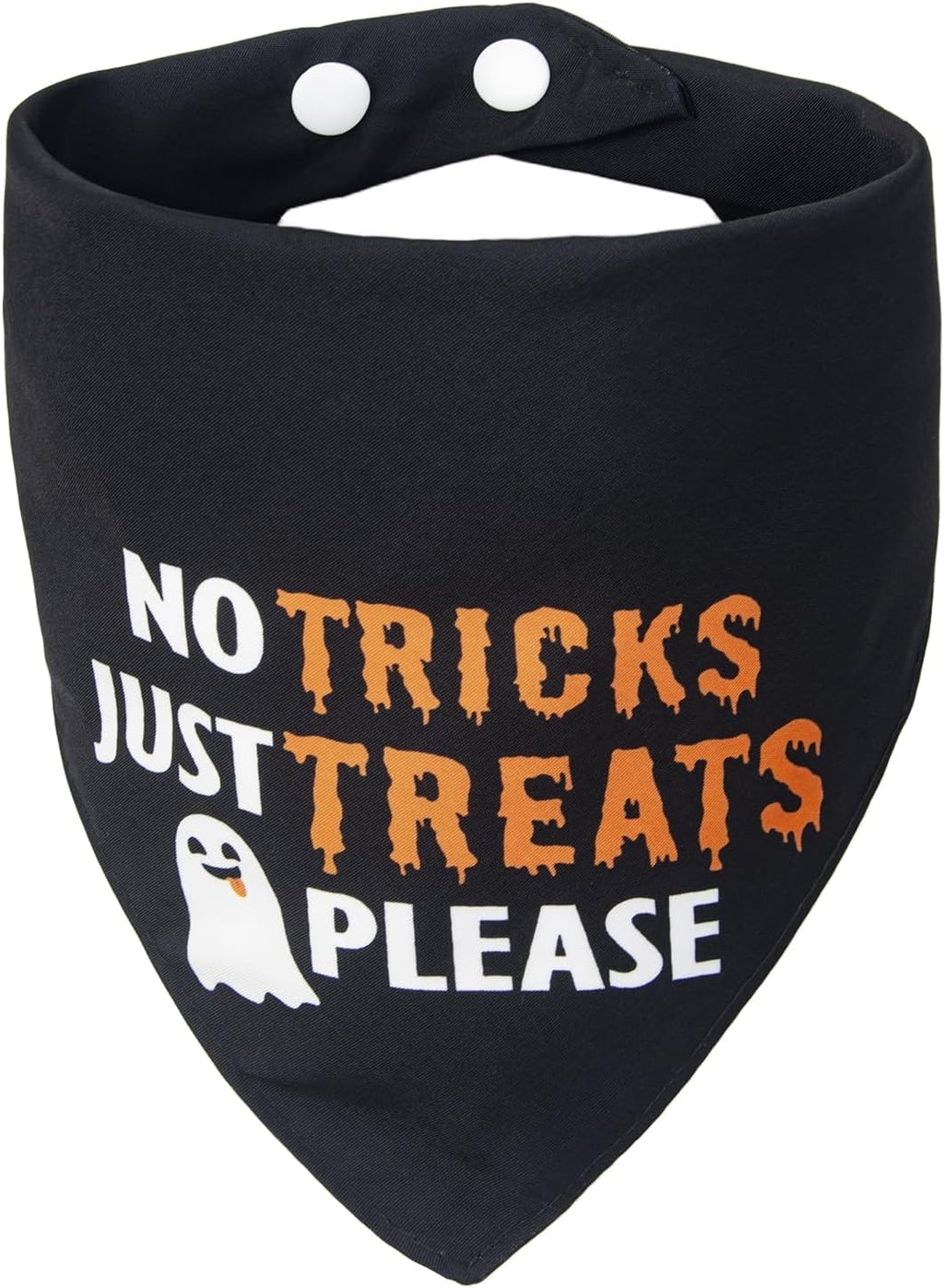 Halloween Dog Bandanas with No Tricks Sign, 7-30lbs Pet