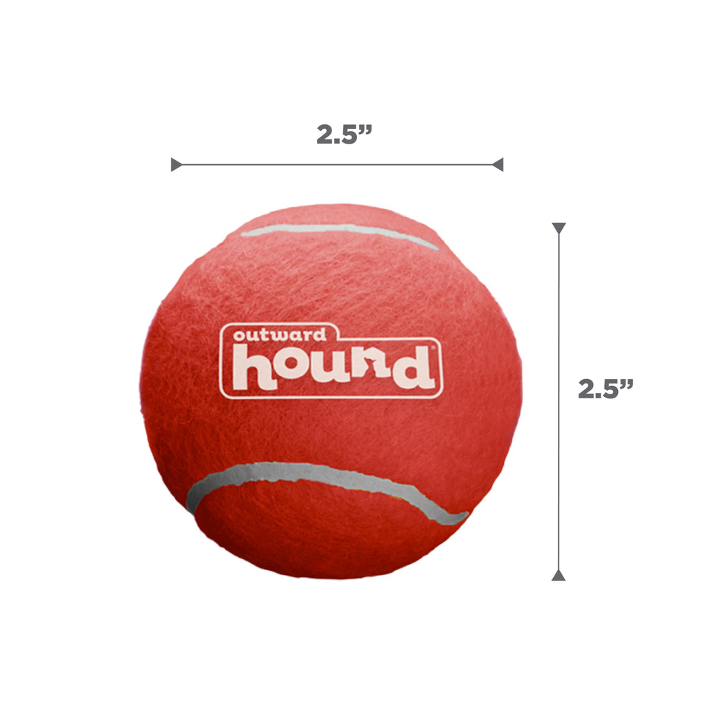 Outward Hound Squeaker Ballz Tennis Ball Dog Toy, Medium, 2.5", 4‑Pack