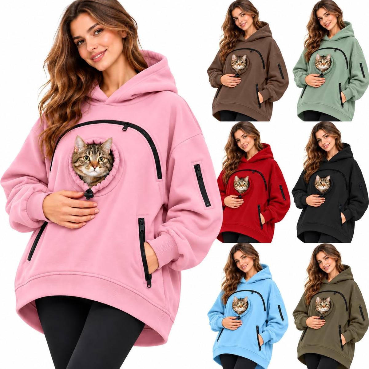 Pet Pouch Hoodie, Cat Hoodie with Dog Pouch, Pull Pocket with Dog Pouch