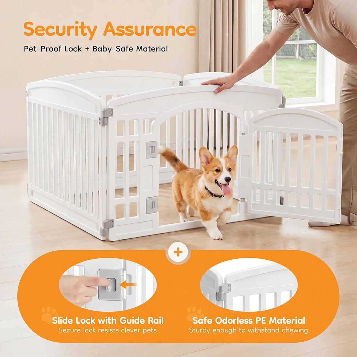 NEWBULIG 24 Inch 4 Panels Dog Playpen, Plastic Pet Play Pen Fence