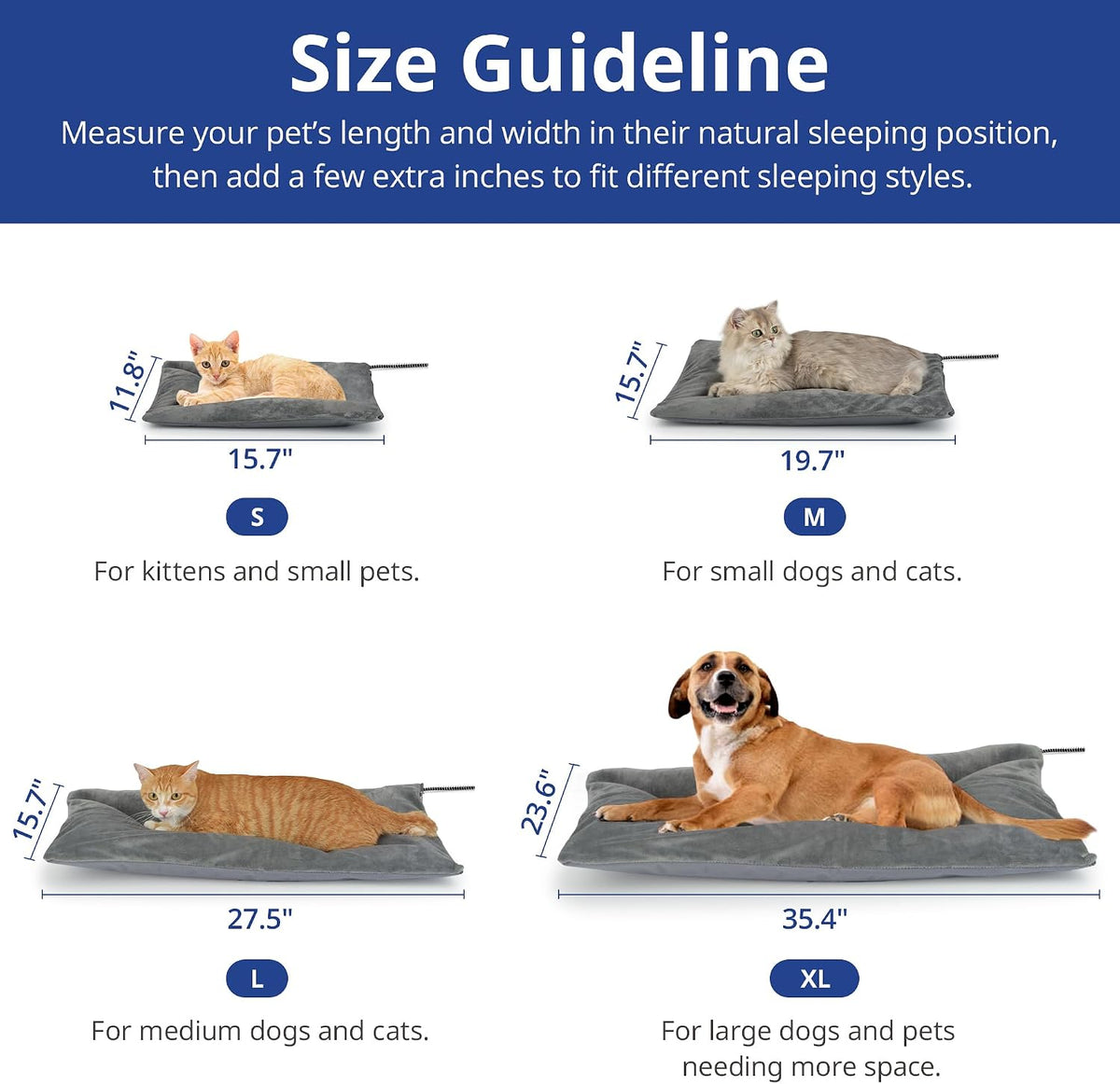 Outdoor Cat Heating Pad, 19.7" x 15.7", 40W, Grey