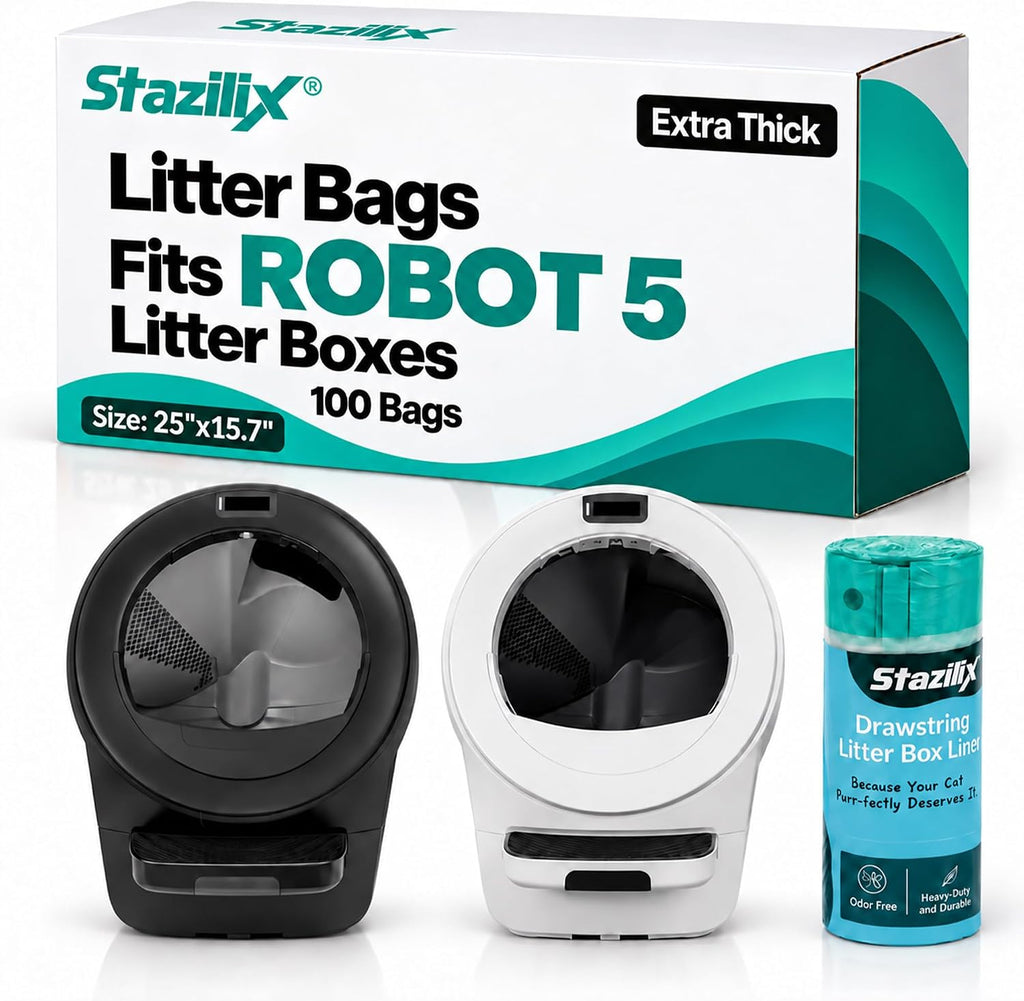 Extra Thick Litter Liners Compatible With Robot 5 Litter Box , 100 Bags
