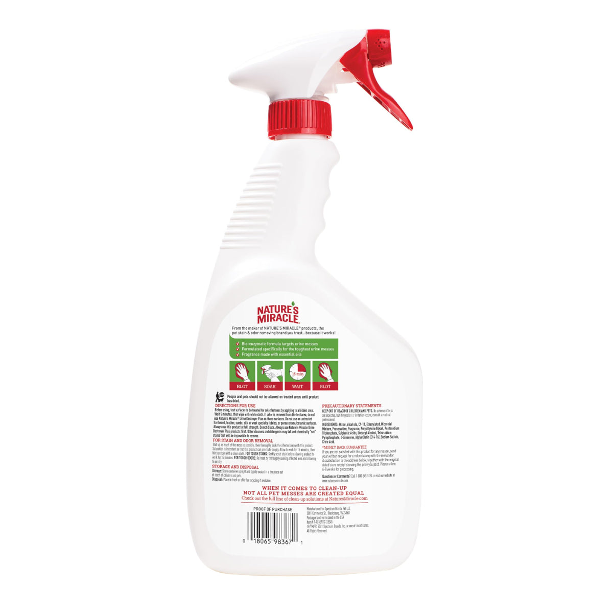 Nature's Miracle Cat Urine Destroyer Plus, Enzymatic Cleaner, 32 oz