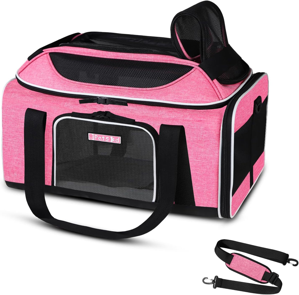 Top-Expandable Small Pet Carrier 18"x11"x11" Airline Approved
