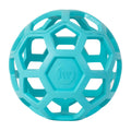 JW Pet HOL-ee Roller Dog Puzzle Ball, Large 5.5in, Natural Rubber, Blue
