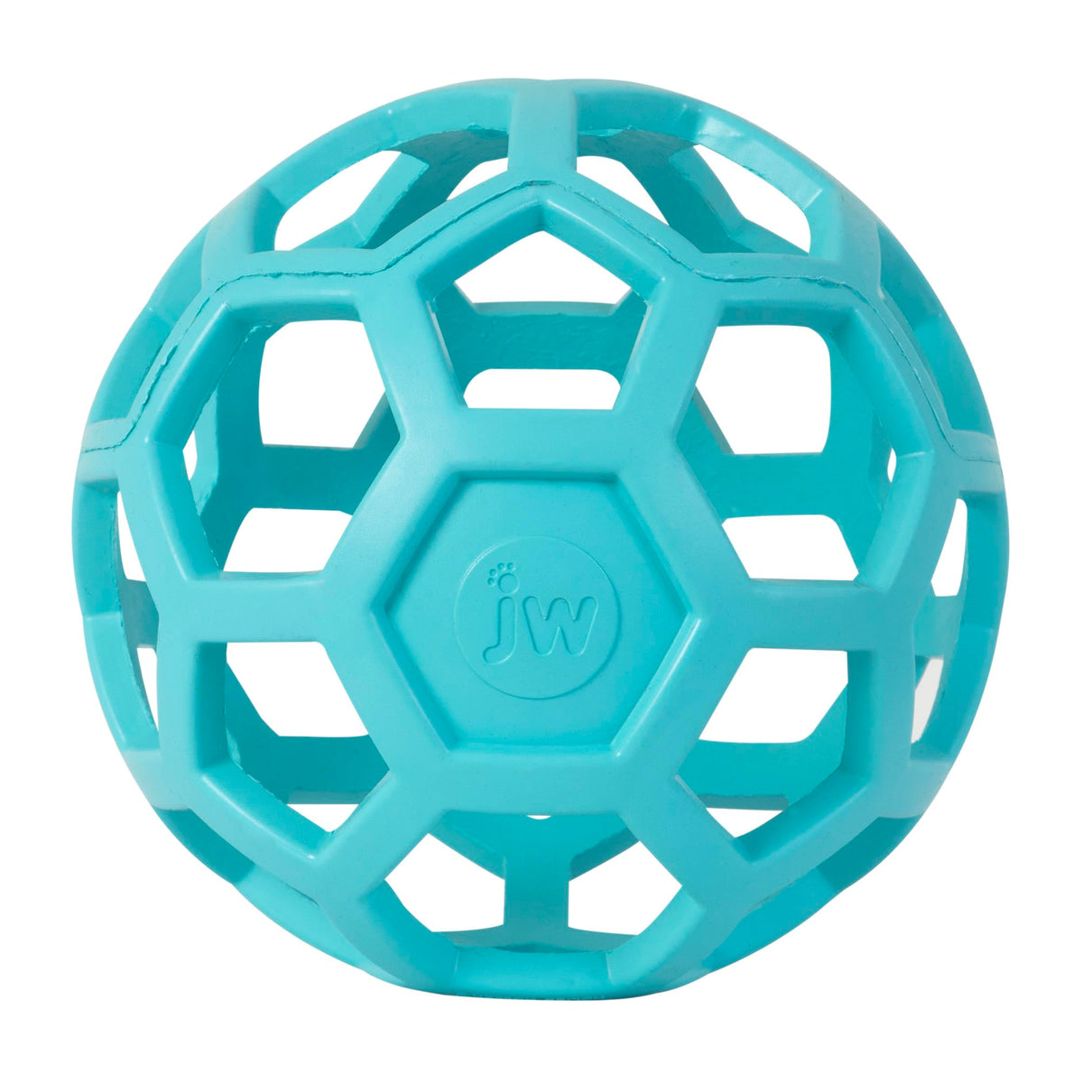 JW Pet HOL-ee Roller Dog Puzzle Ball, Large 5.5in, Natural Rubber, Blue