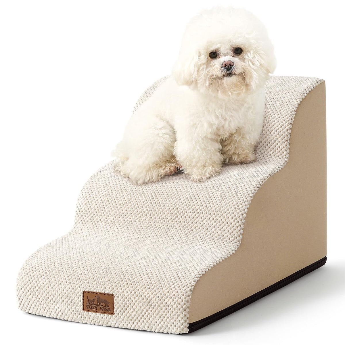 COZY KISS Dog Stair for Small Dog 15.7" H, 3 Step Pet Ramp for Couch