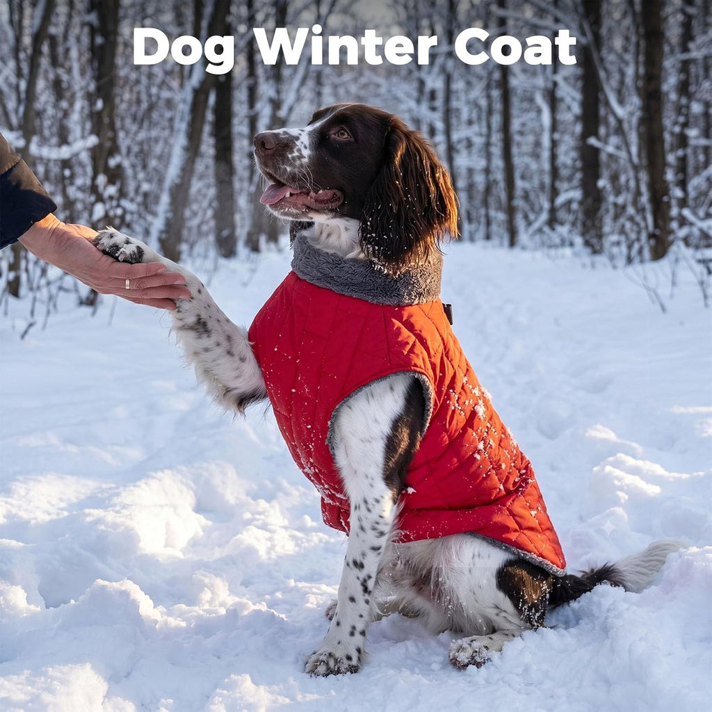 Fleece Dog Jacket for Small Dogs,Puppy Coat with Harness,Red S