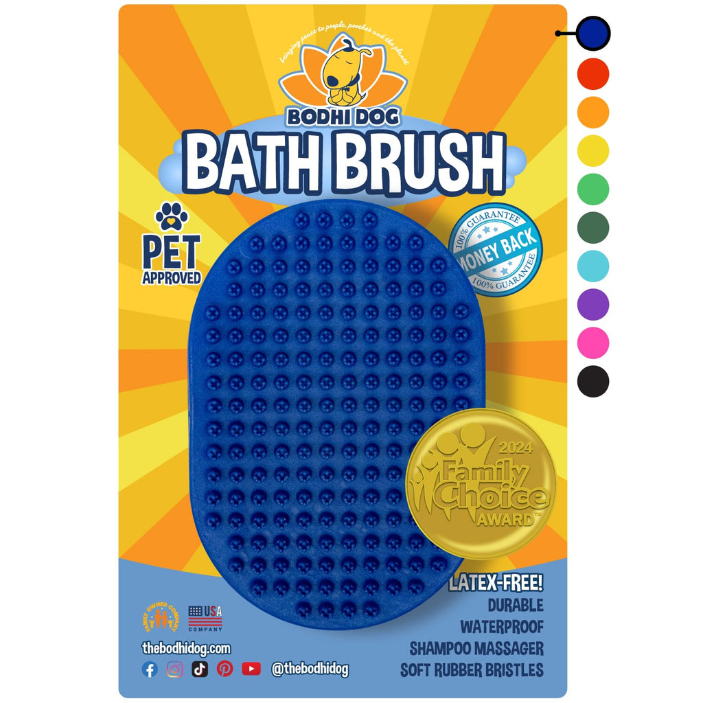 Bodhi Dog Shampoo Brush - Pet Grooming & Bath Supplies for Dogs and Cats - Bath Brush for Long & Short Hair - Premium Sc