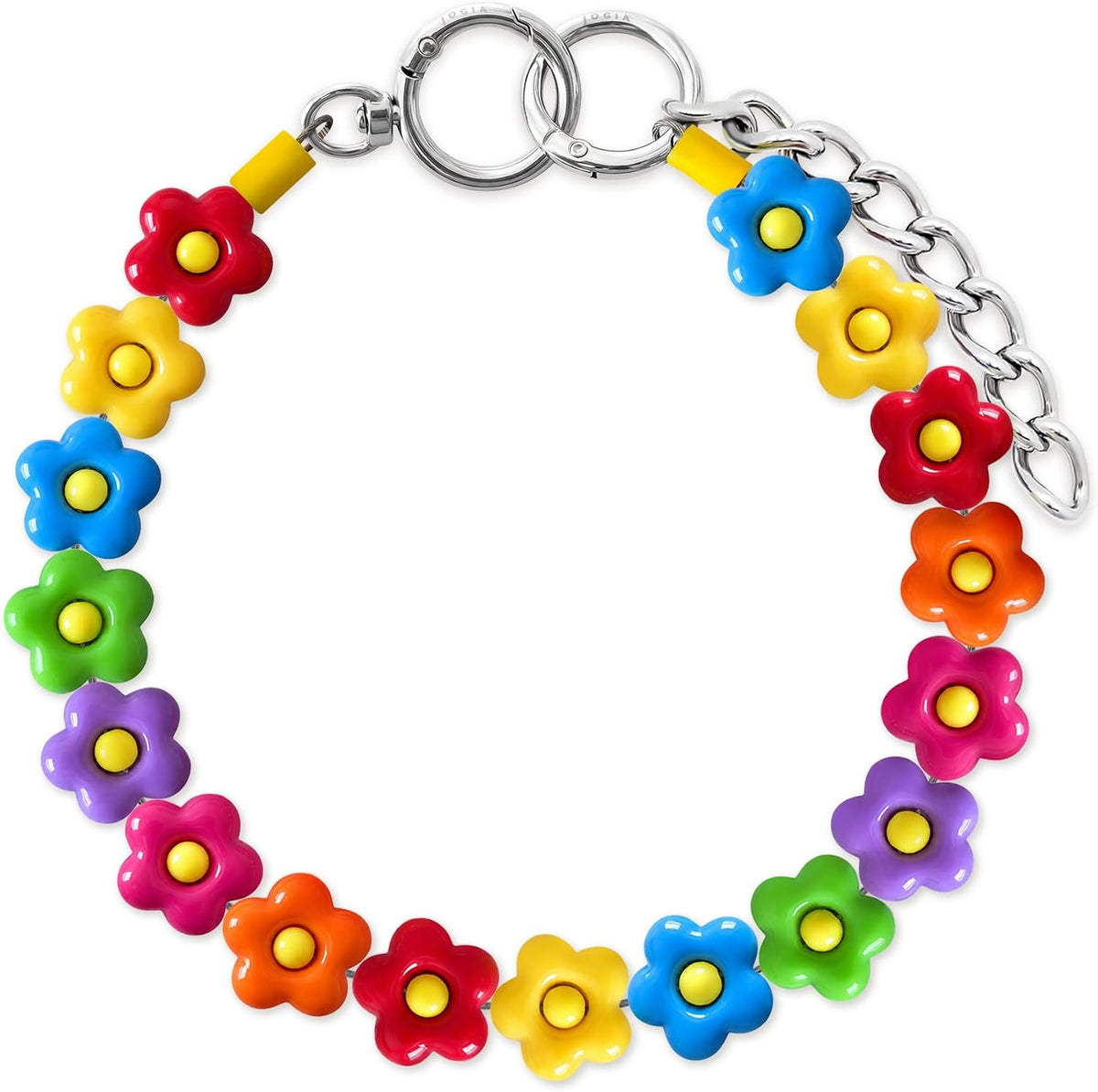 Vibrant Flower Beaded Dog Necklace, Adjustable Fashion Pet Jewelry