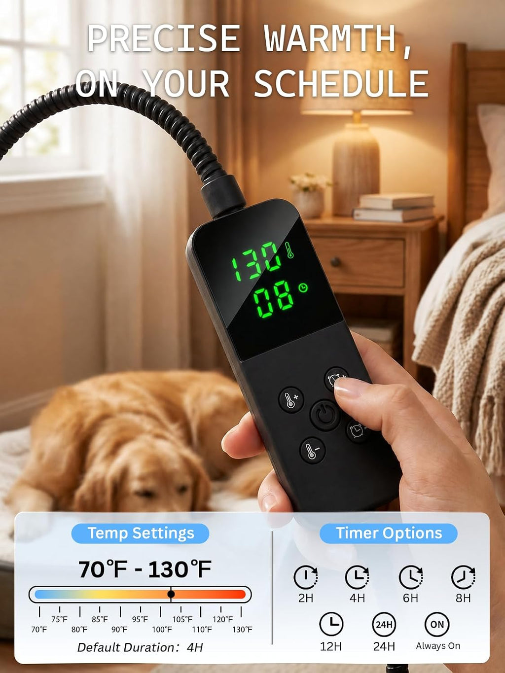 Pet Heating Pad for Cats,Waterproof,Anti-Bite Timer Warming Mat