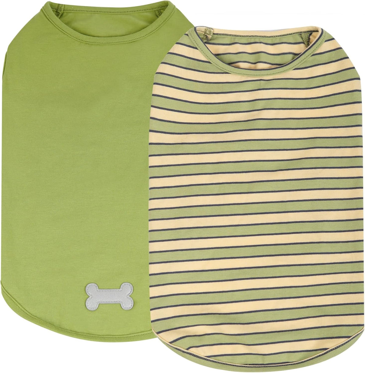 KYEESE 2Pack Cotton Dog Shirt for Small Dogs Soft Striped Tank Top