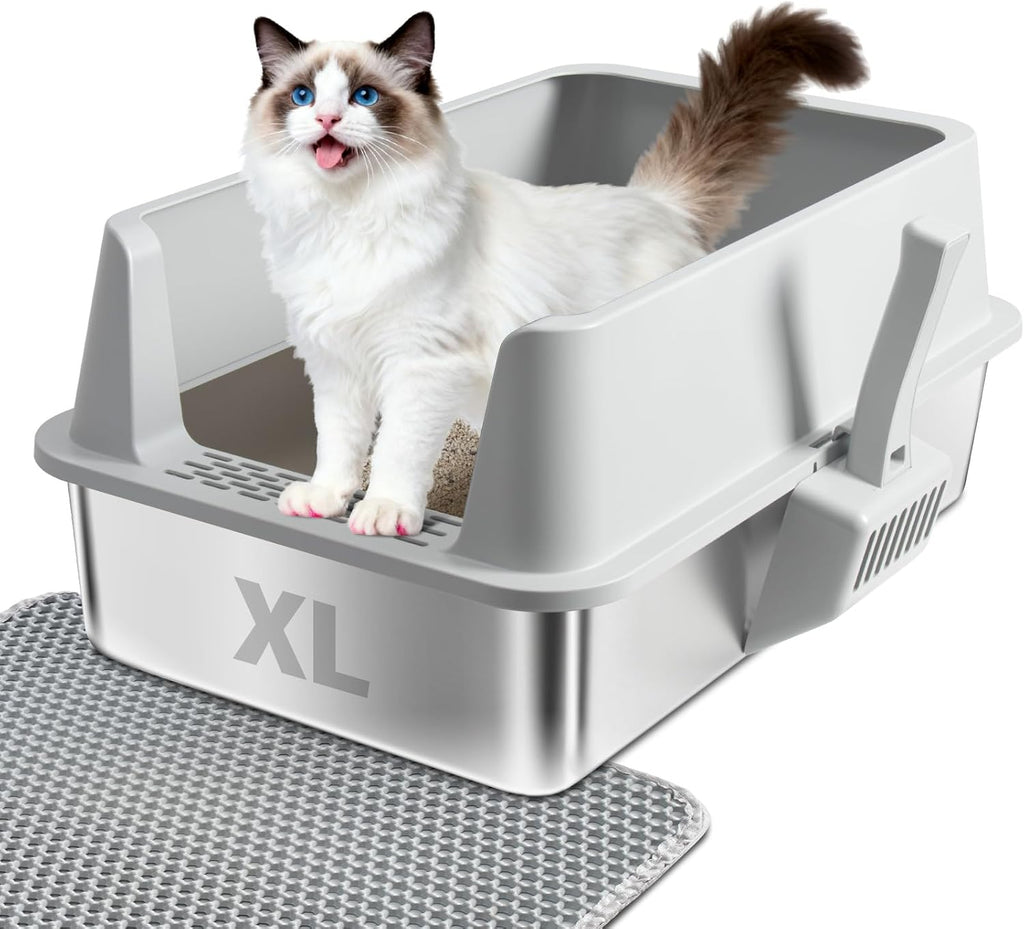 XXXL Stainless Steel Cat Litter Box -Extra Large Metal Litter Box