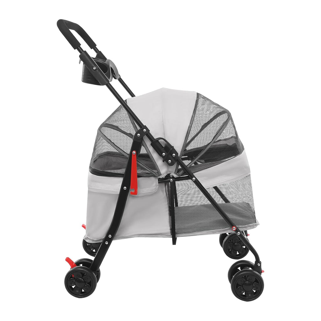Foldable Pet Stroller, Max Load 40 Lbs for Small Medium Dogs and Cats