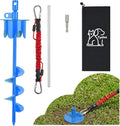 17" Heavy Duty Dog Tie Out Stake with Buffer Rope for Large Dogs