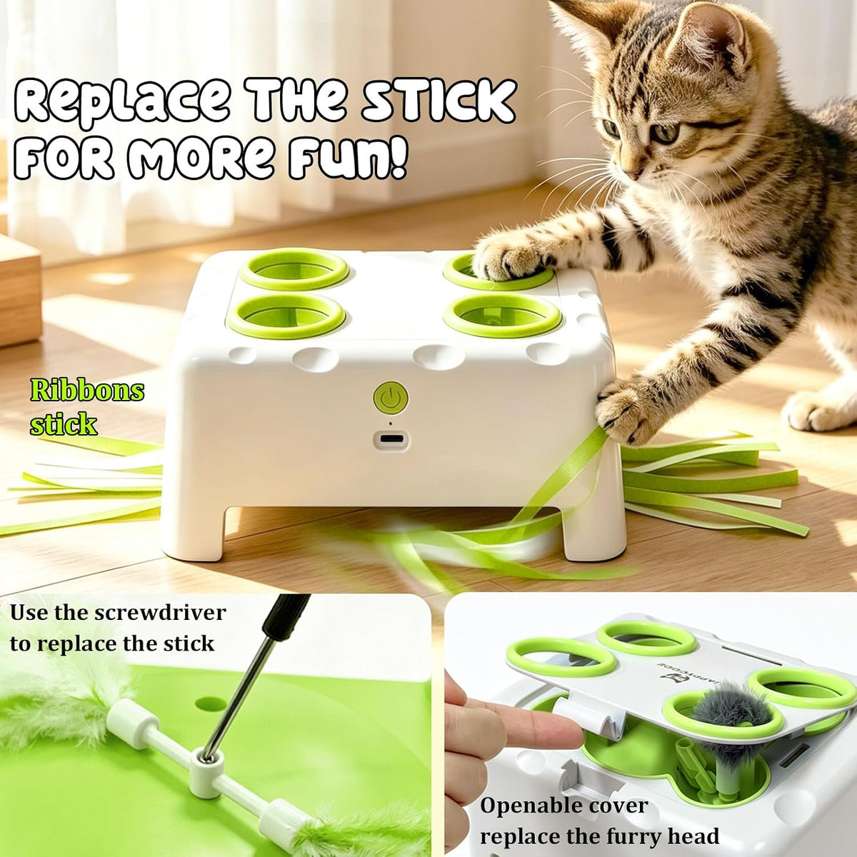 Cat Interactive Automatic Toys, Magic House Whack-a-Mole Toy