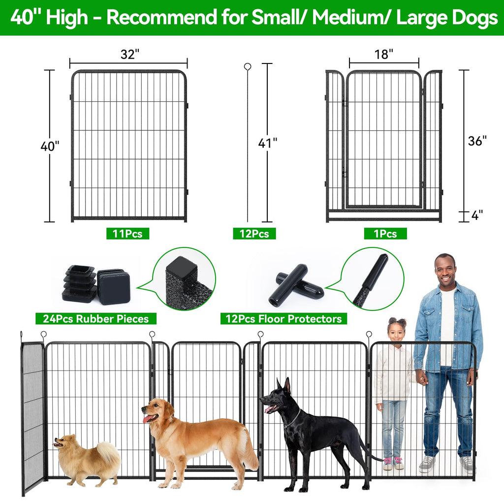 Kfvigoho Dog Playpen Outdoor Extra Wide 12 Panels Heavy Duty Dog Fence 40"