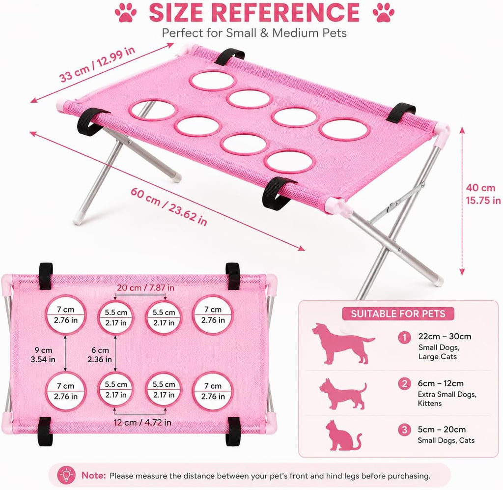 Pet Shower Holder with Stand, 8-Hole Dog Grooming Hammock for Bathing, Nail Trimming & Paw Care, Pet Grooming Harness fo