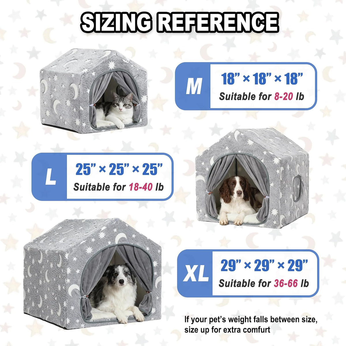 Indoor Dog House, Soft Warm Glow Dog Cave for Cat & Small Dogs
