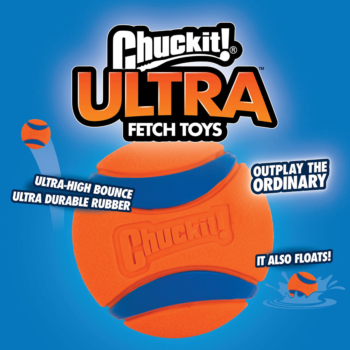 Chuckit! Ultra Ball Dog Toy, Durable Rubber, Small 2-in, 2 Pack