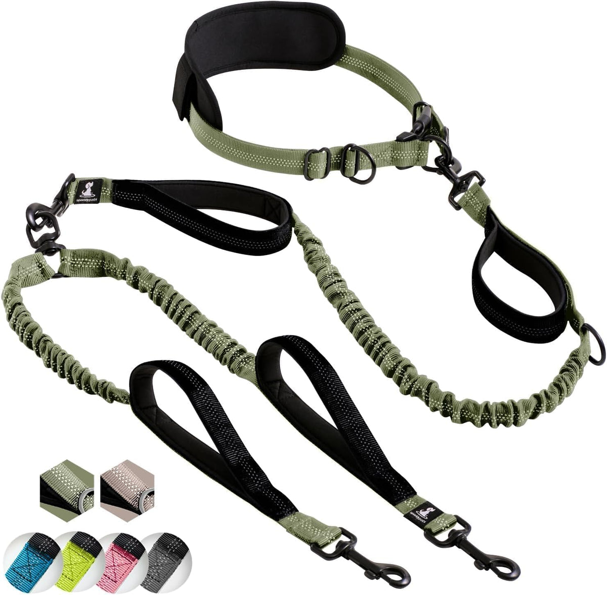 Active Pack Hands Free 2 Dogs Leash Medium & Large, Orange