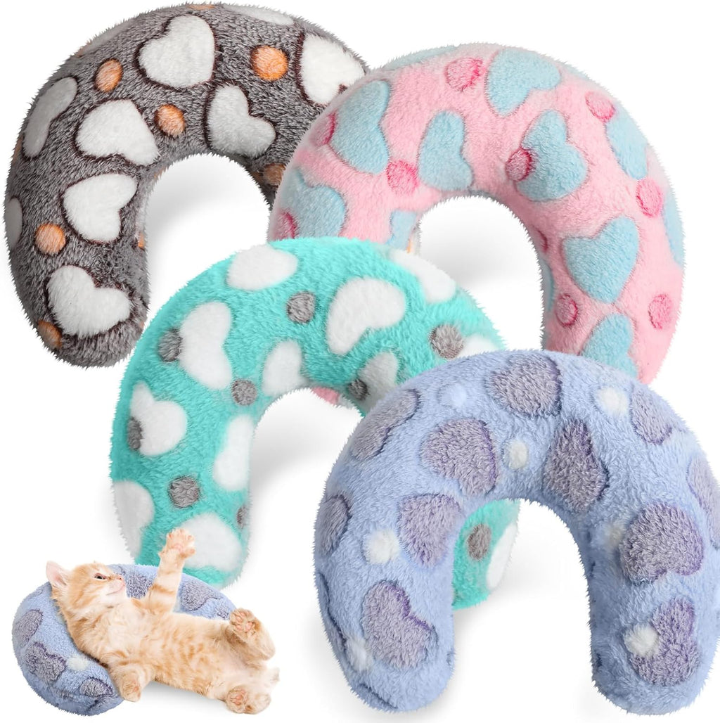 4 Pcs Cat Pillow Calming Pet Dog Neck Pillow, Paw, Medium