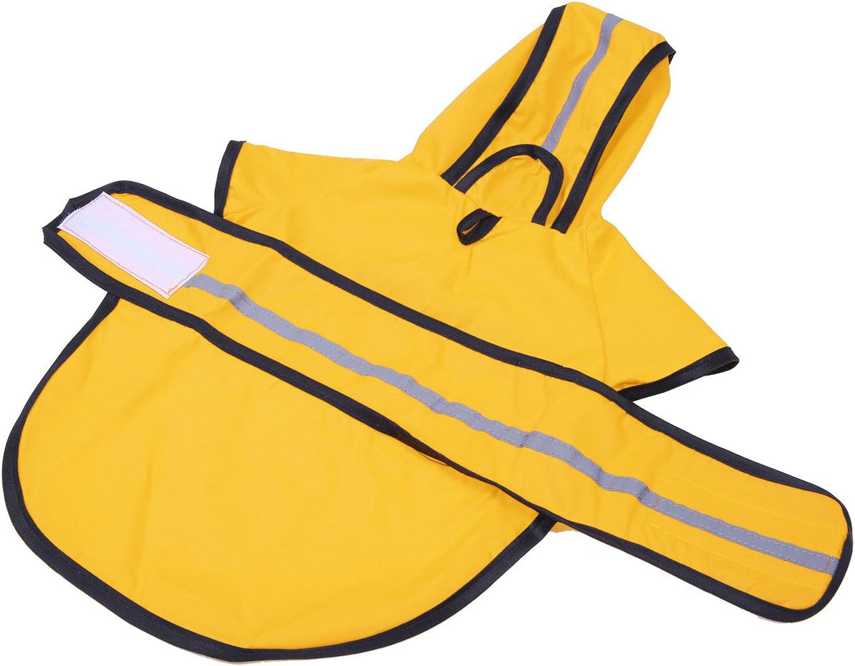HDE Dog Raincoat with Hood & Leash Hole S-XL Dog Rain Jacket Yellow L