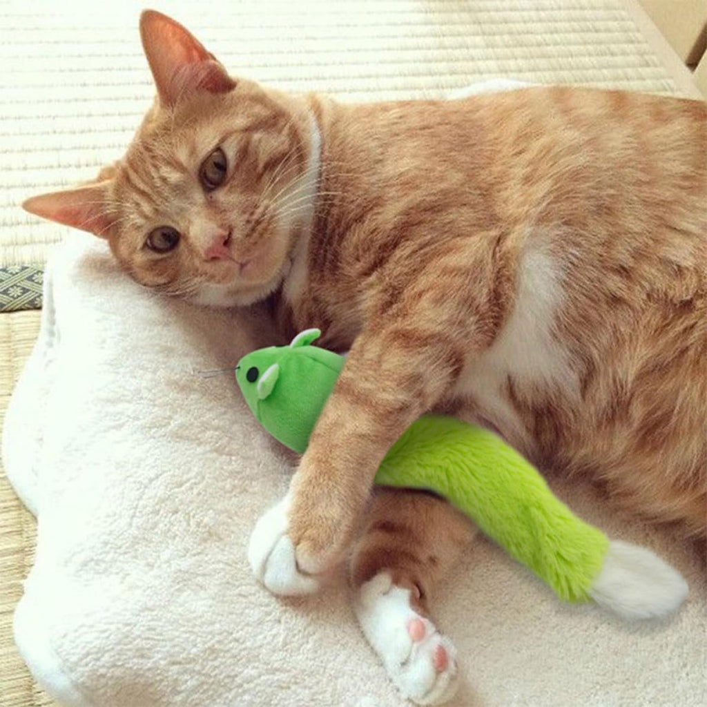 Plush Rat Shape Cat Chew Toy for Kittens and Cats 28x5x6cm
