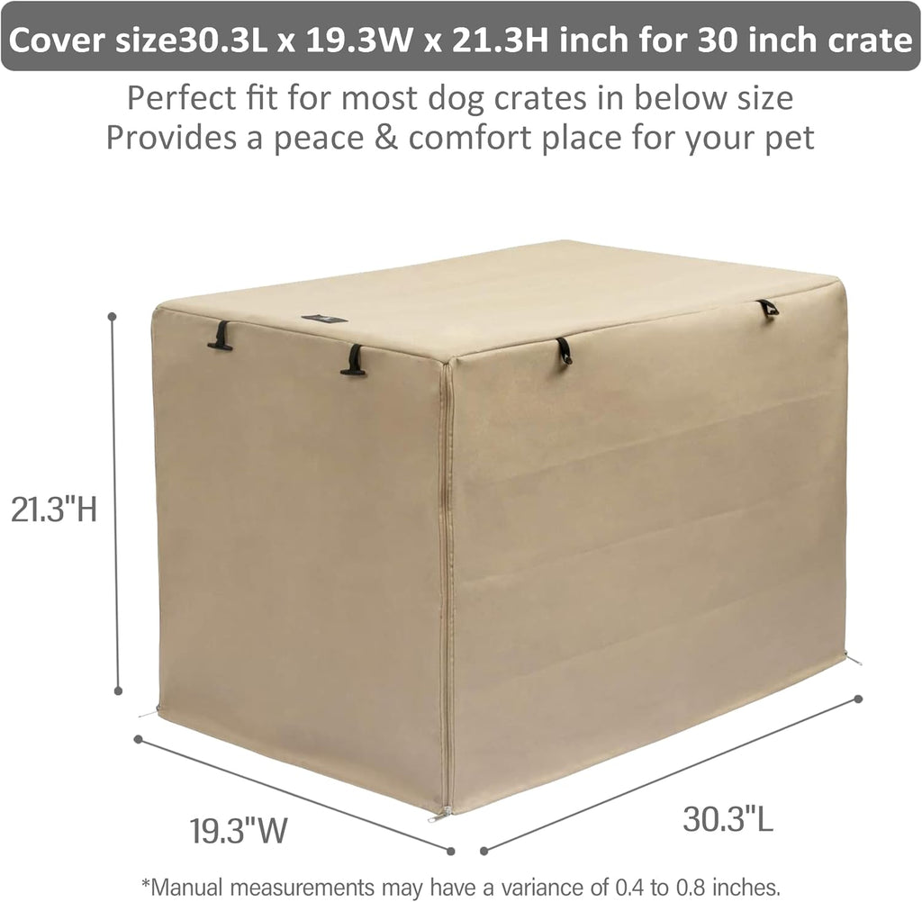 X-ZONE PET Dog Crate Cover Waterproof Kennel Cover, 30 in Beige