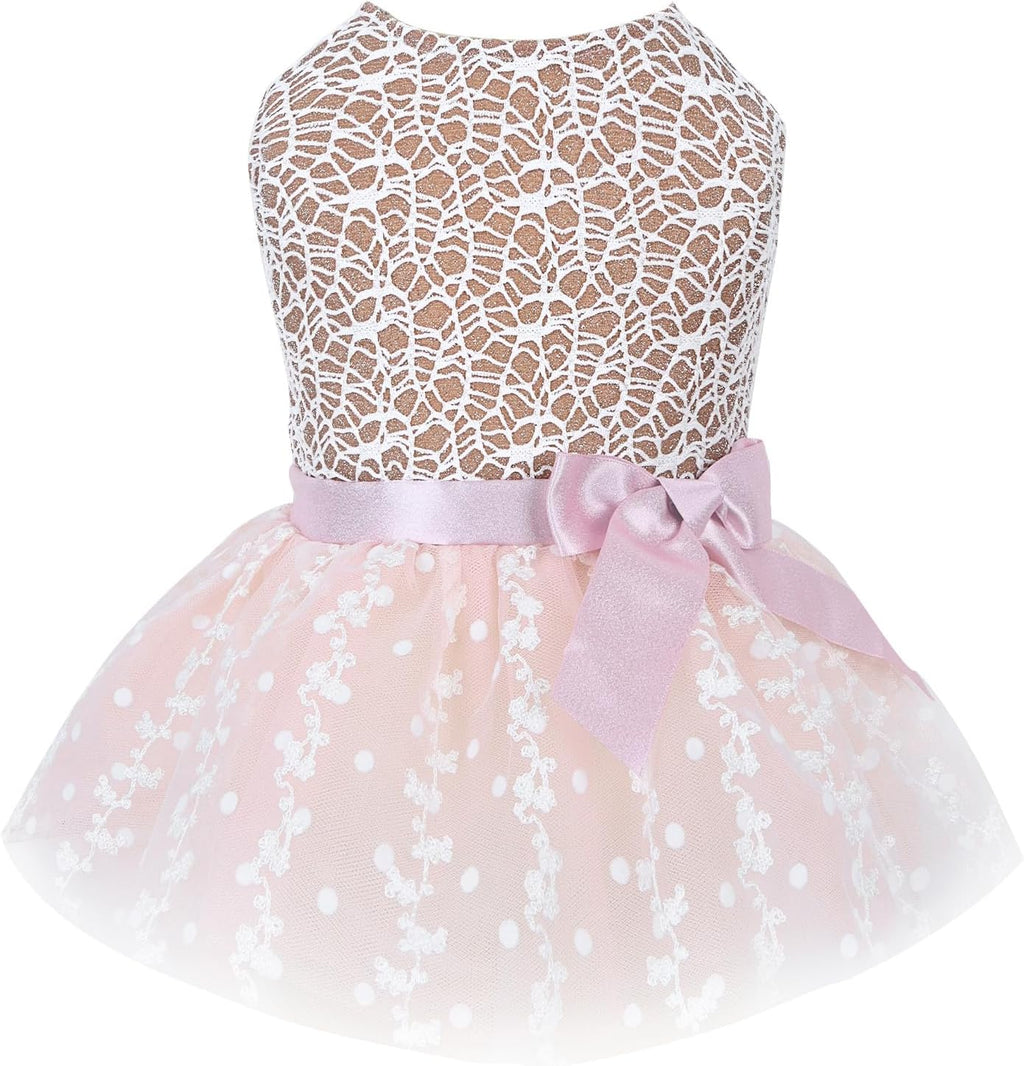 CuteBone Dog Birthday Dress Girl Puppy Skirt Tutu Cat Wedding Outfit Pet Party Clothes for Small Dogs Costume DD15M