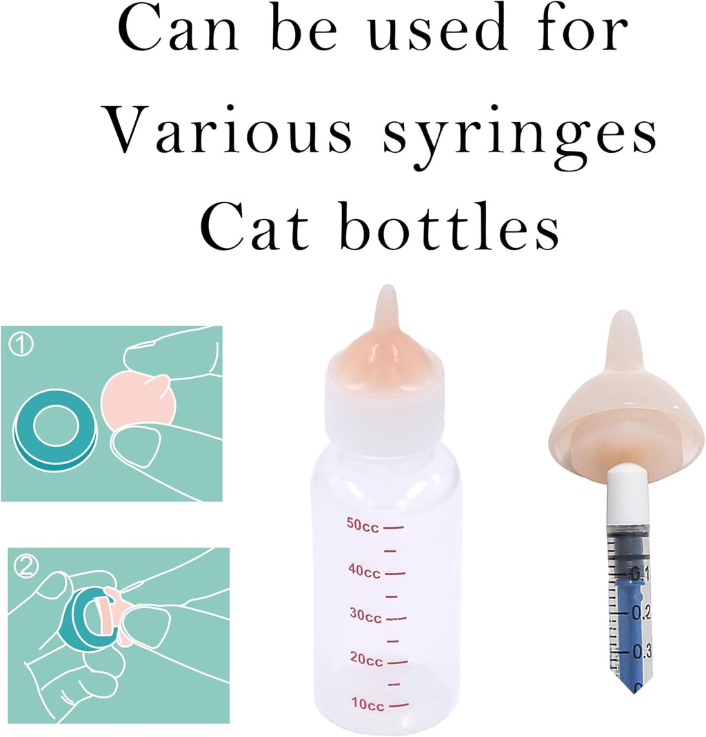 Feeding Nipple and Syringes for Puppy Kitten, Nipples Feeder Kit