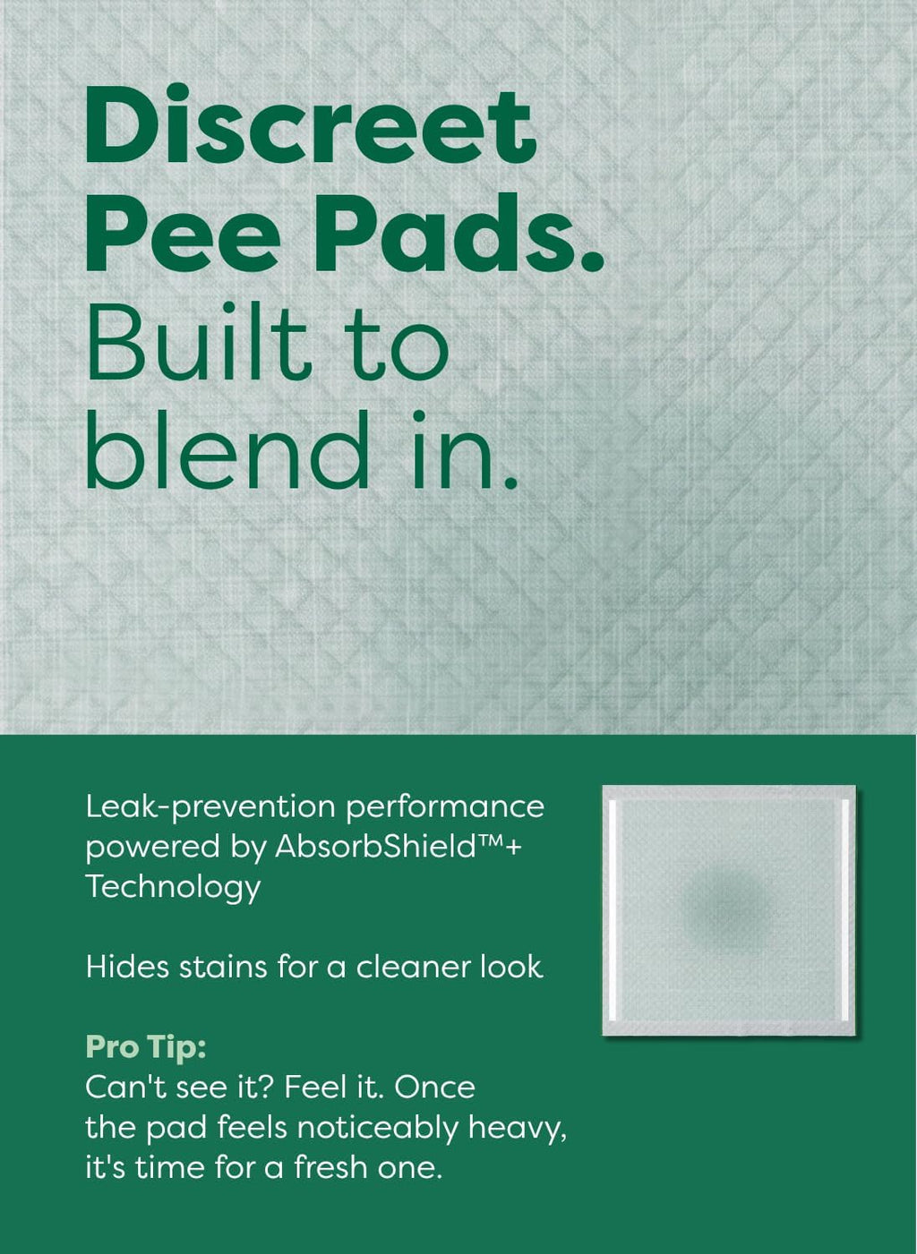 Regular (L) Dog & Puppy Pee Pads, Discreet Top, Max Absorbency, 40CT
