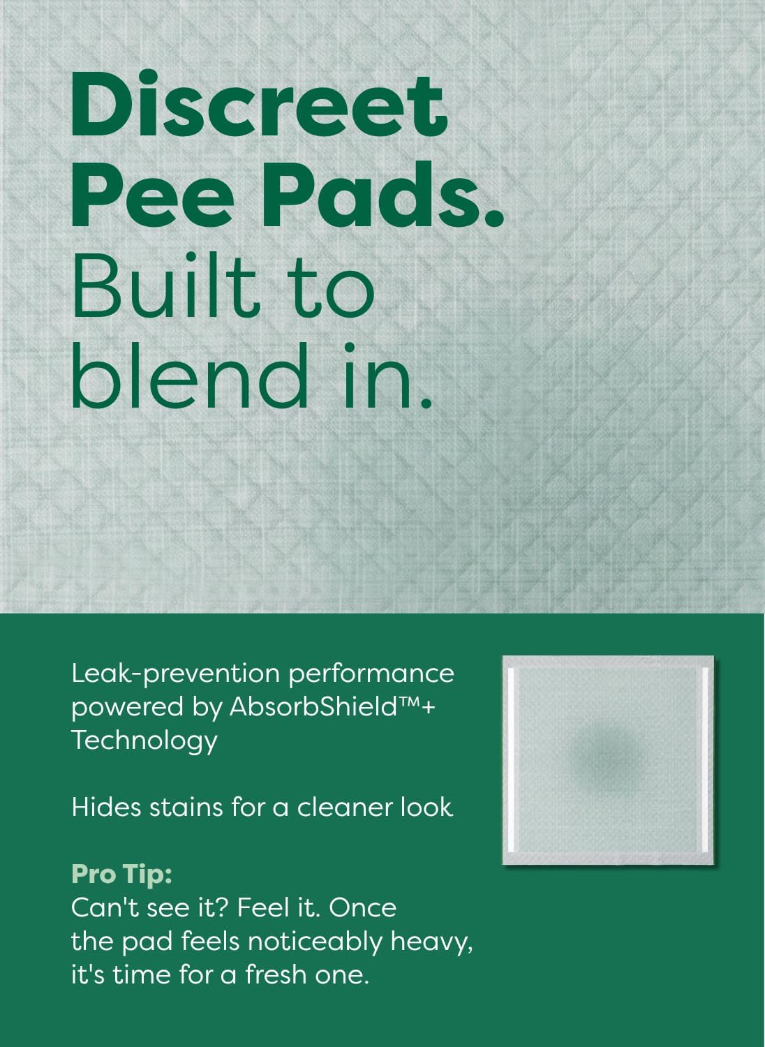 Regular (L) Dog & Puppy Pee Pads, Discreet Top, Max Absorbency, 40CT