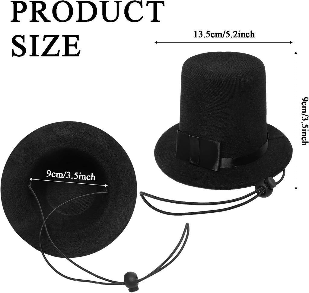 Pet Formal Accessories Set 2 Pcs Dog Costume Top Hat with Formal Pet Tuxedo Bowtie/Necktie Birthday Party Halloween Grad