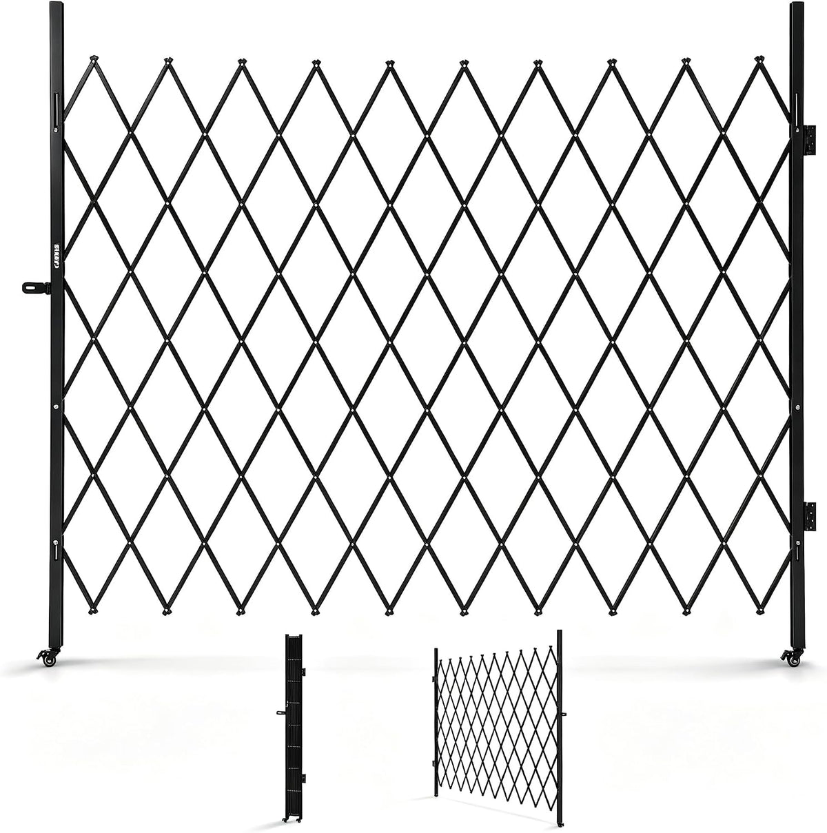 Expandable Folding Security Gate, Lockable Scissor Barricade