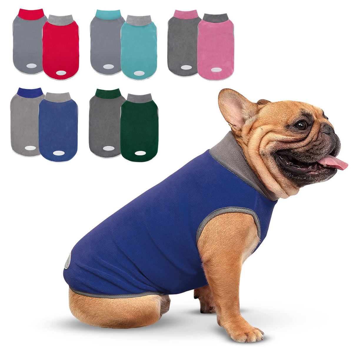 cyeollo 2 Pack Fleece Dog Sweater Pullover Lightweight Reflective Jacket