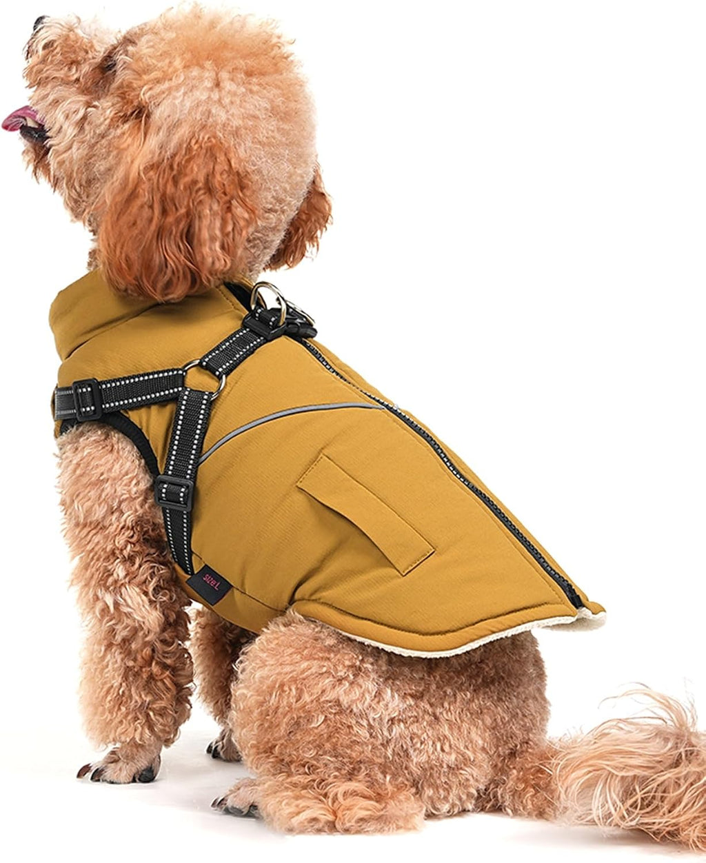 Skmeditec Dog Raincoat with Hood, Waterproof Puppy Rain Coat, Windproof Breathable Jacket with Mesh Lining, Outdoor Hiki