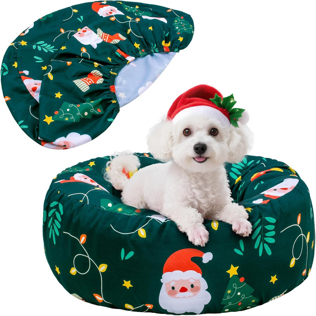 Round Replacement Dog Bed Covers Elastic Edged Washable 20 x 9.8 Inch