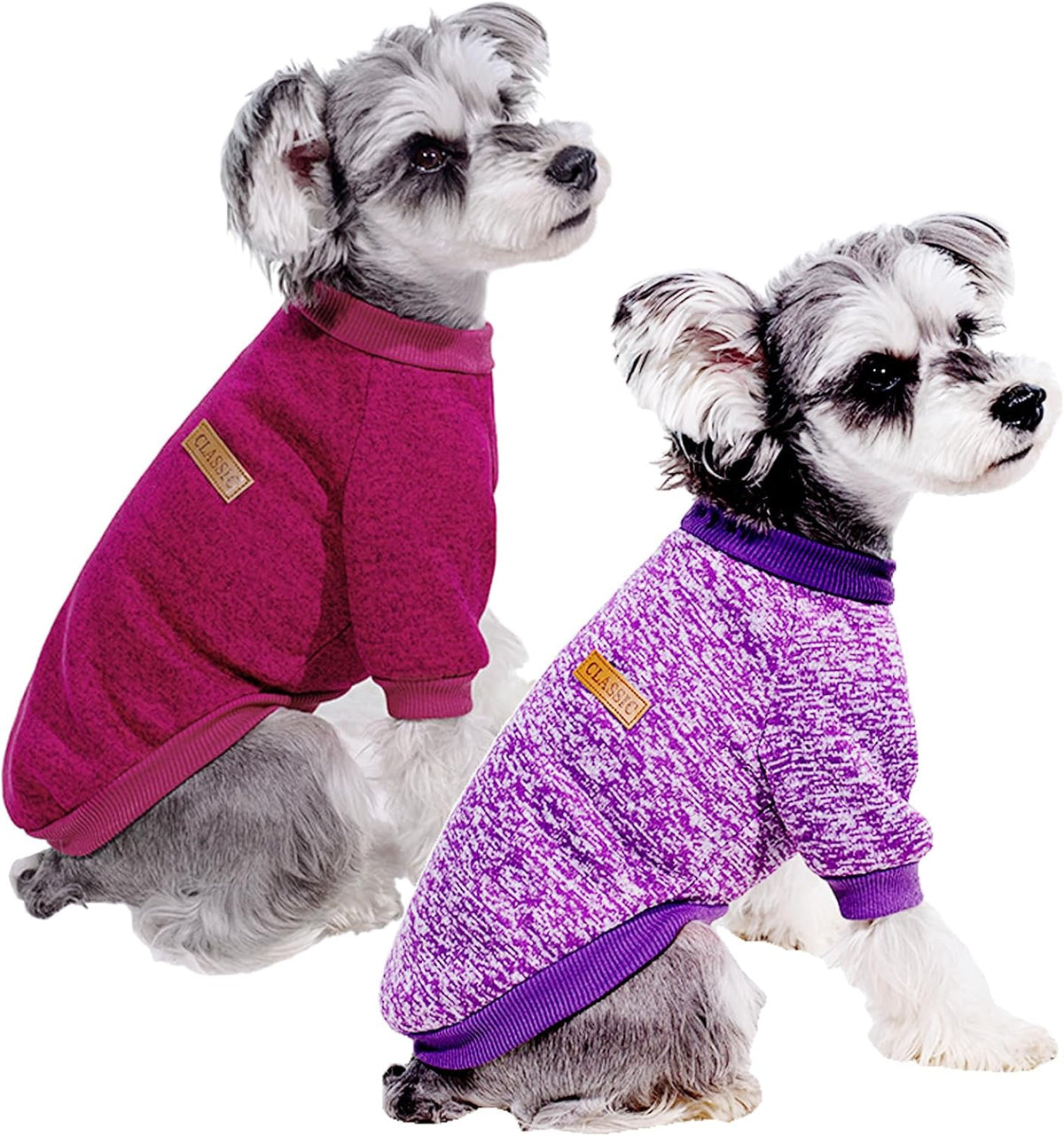 2 Pack Dog Sweaters for Small Dogs & Cat Soft Cute Winter Puppy Clothes