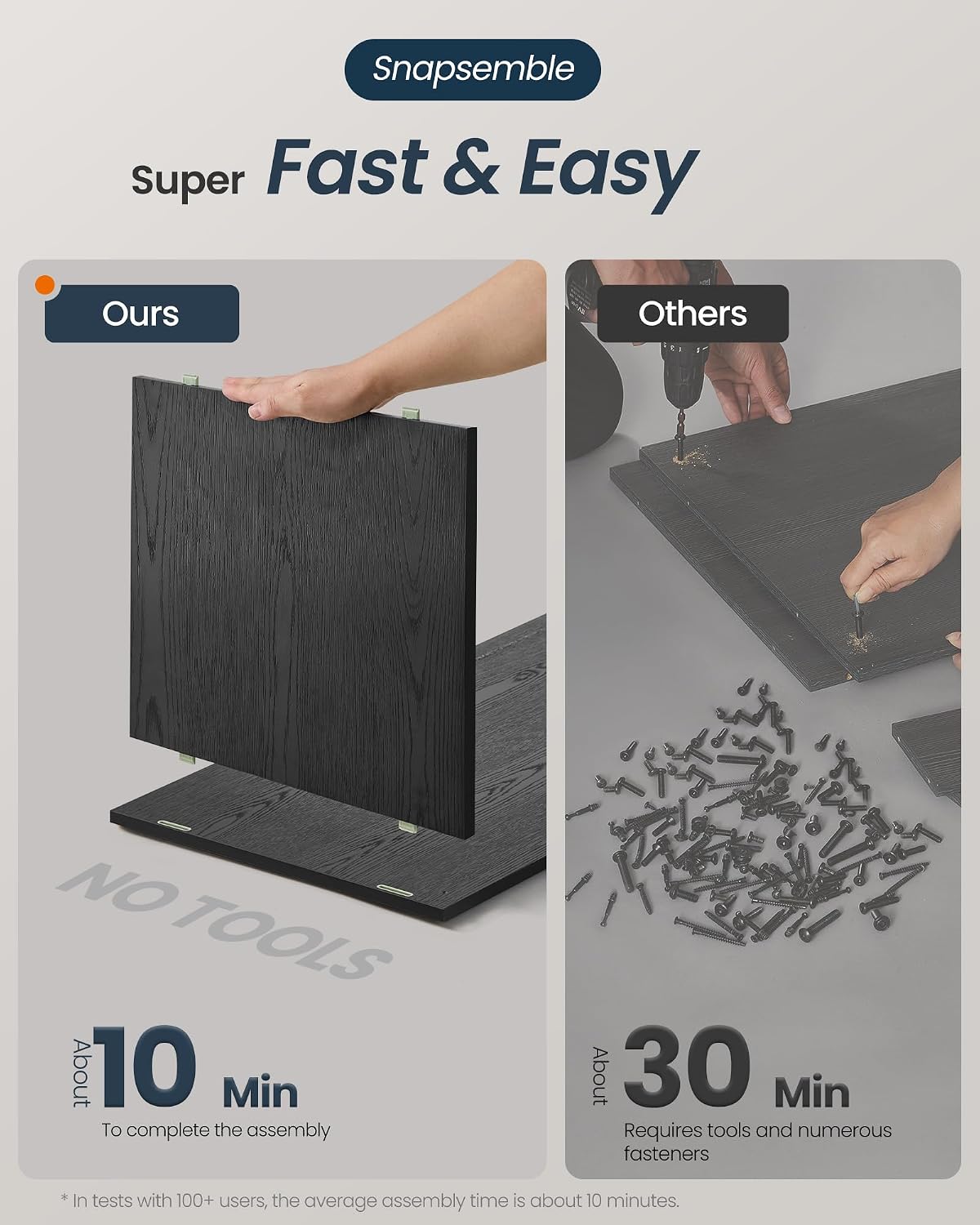 SONGMICS HOME Cat Litter Box Enclosure, Snapsemble Superfast Assembly