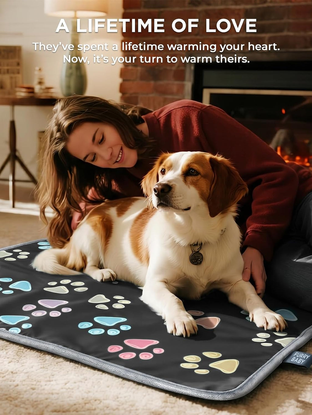 Pet Heating Pad for Cats & Dogs, Round-12 in, Tough Warming Mat