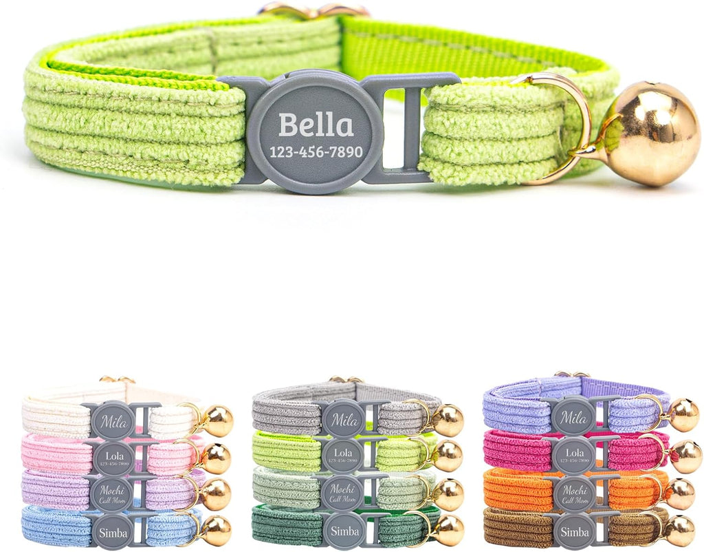 Personalized Breakaway Cat Collar with Name，Periwinkle：S