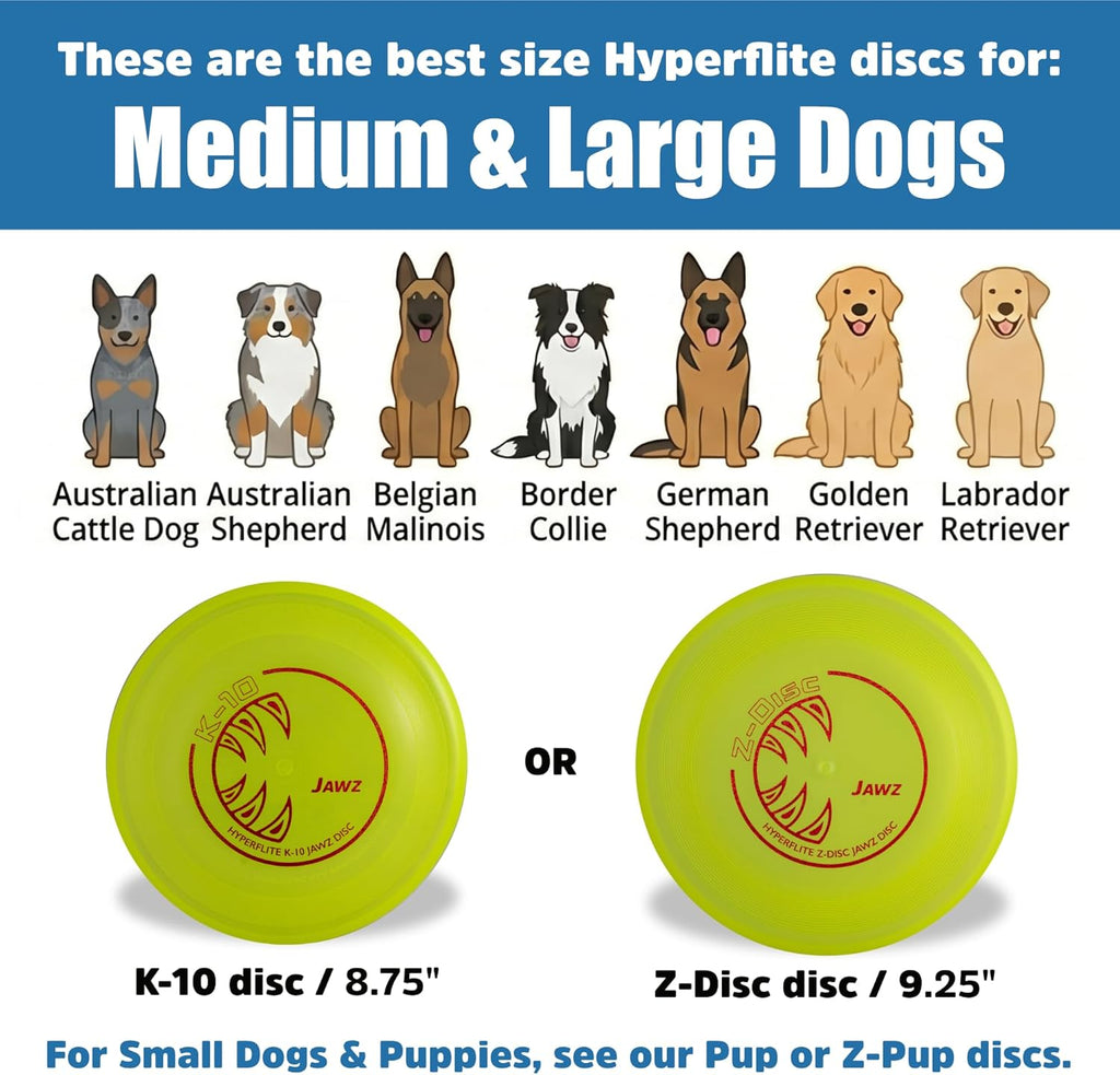 Hyperflite K-10 Hyperflex Flexible Dog Flying Disc, Medium-Large