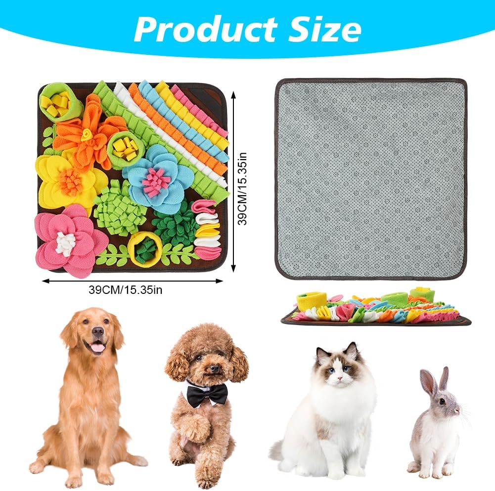 OSDUE Snuffle Mat for Dogs 15.3''x15.3'' for Boredom and Mental Stimulation