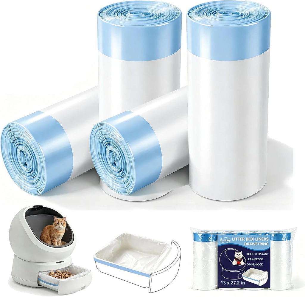 120 Count Cat Litter Box Bags|27.2" x 13"for Automatic Cat Litter Box