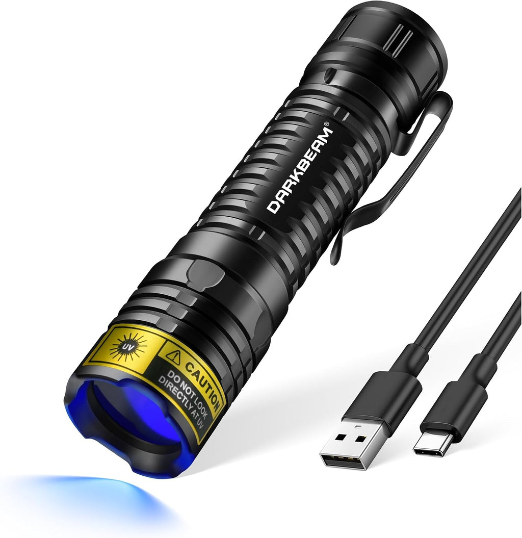 DARKBEAM UV Flashlight Filtered 365nm LED Black Light Woods Lamp Blacklight