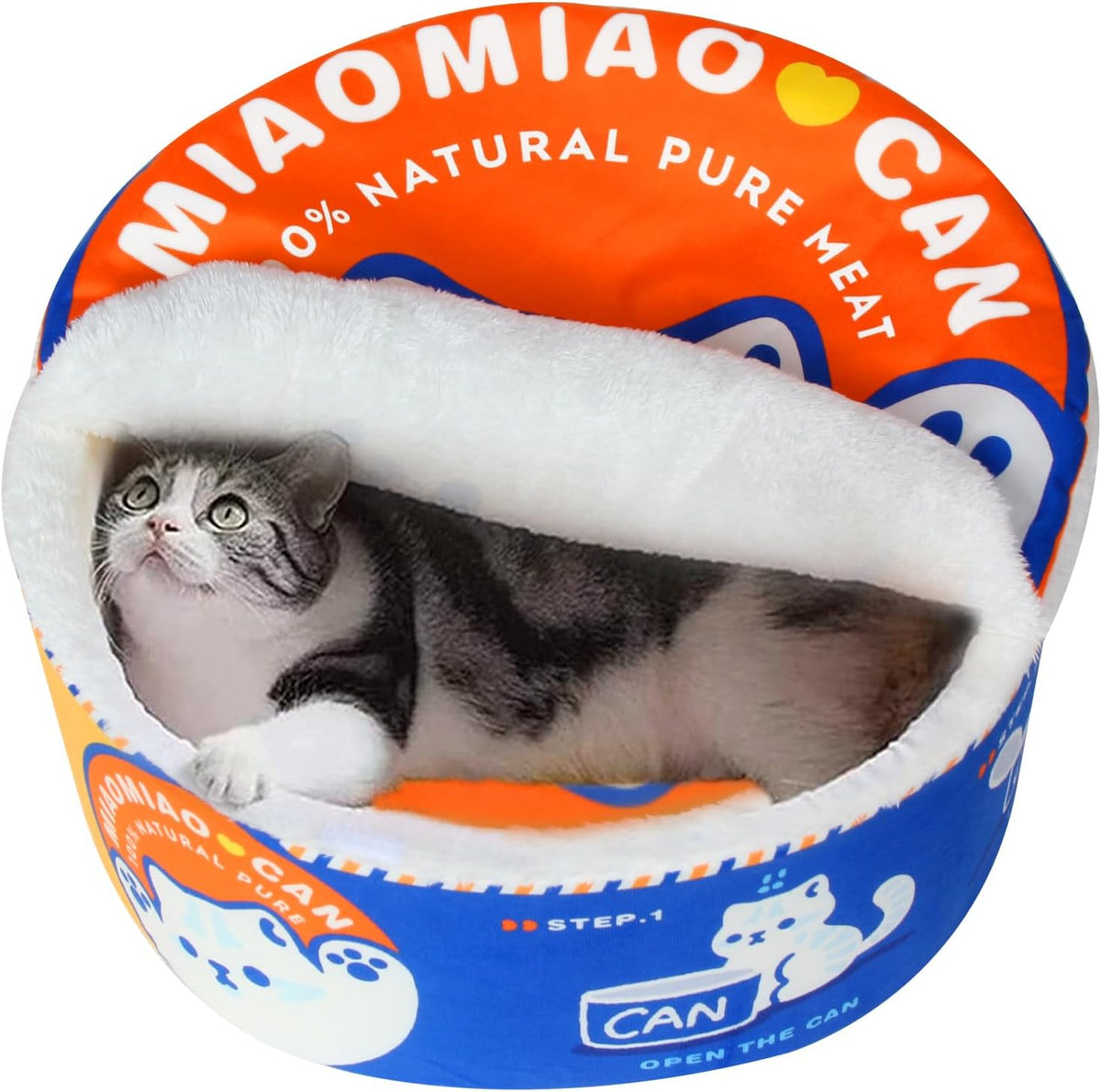 寵幸 Ramen Noodle Cute Cat Bed,Soft Warm Washable Kitten Bed