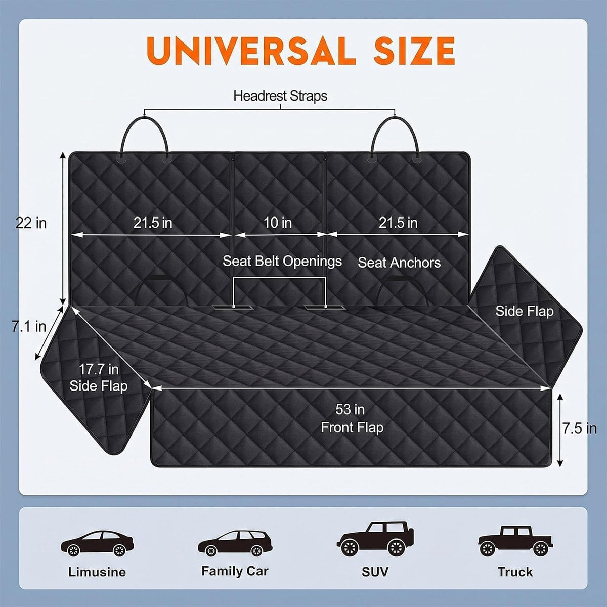 Dog Car Seat Cover for Kawasaki Ridge Crew 2024 2025 2026, 1 Pack
