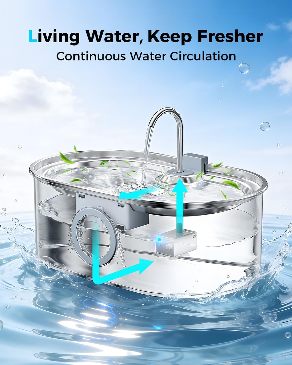4.2Gal Extra Large Dog Water Fountain, Stainless Steel Pet Water Fountain